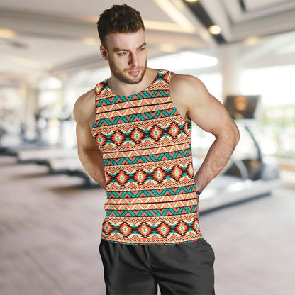 Navajo Western Style Print Pattern Men Tank Top