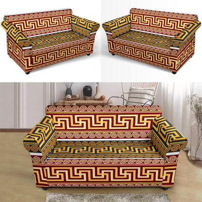 Ancient Greek Pattern Print Design LKS302 Loveseat Couch Slipcover