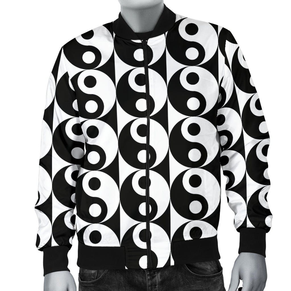 Yin Yang Classic Pattern Design Print Men Bomber Jacket