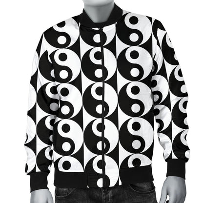 Yin Yang Classic Pattern Design Print Men Bomber Jacket