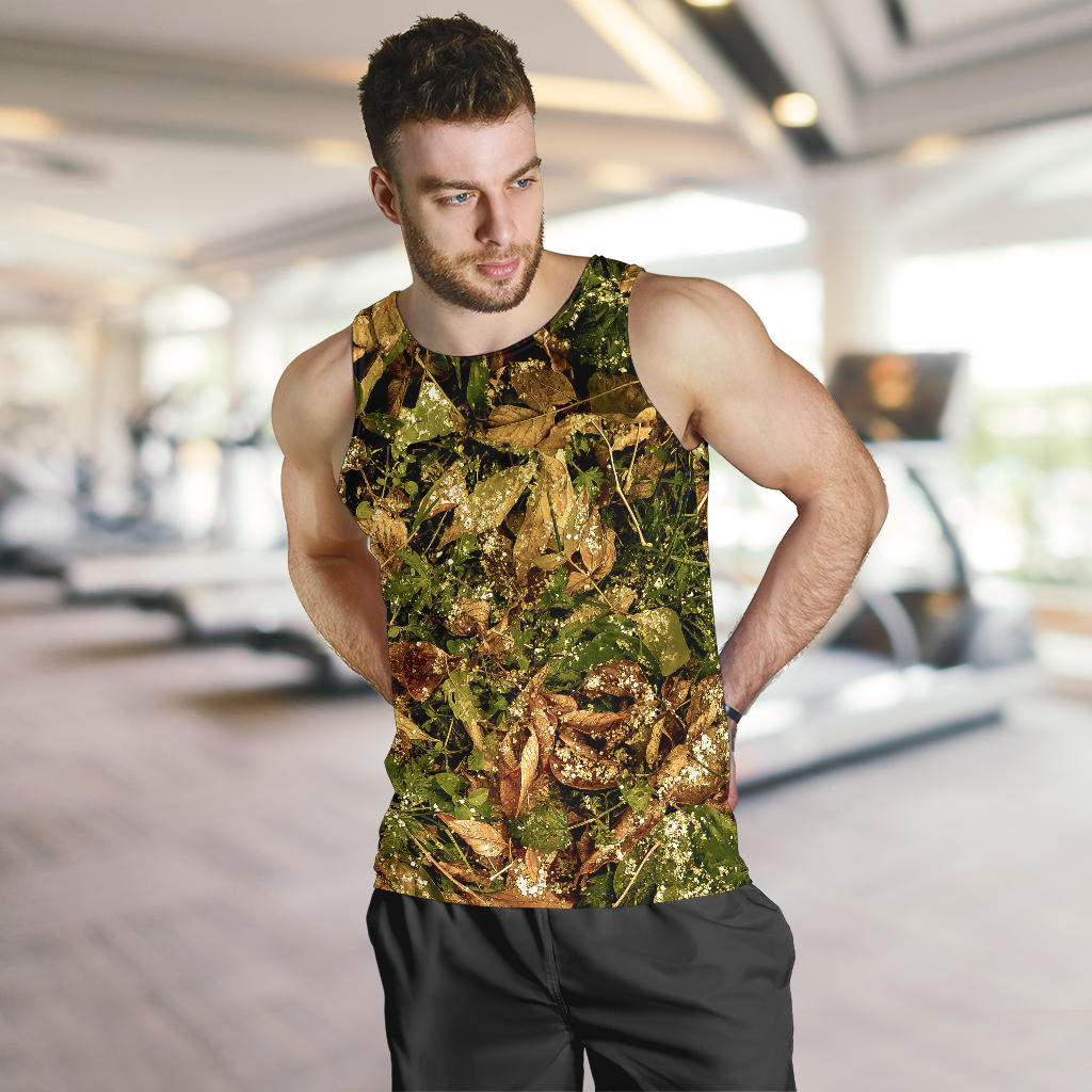 Camo Realistic Tree Forest Texture Print Men Tank Top
