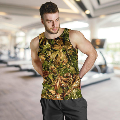 Camo Realistic Tree Forest Texture Print Men Tank Top