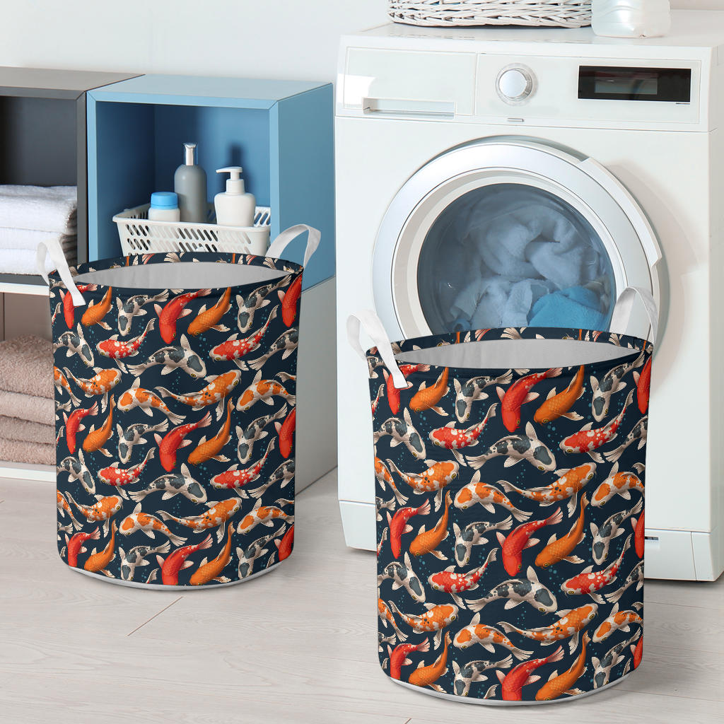Koi Carp Cute Design Themed Print Laundry Basket