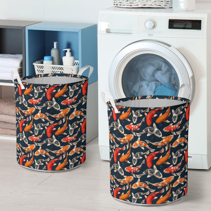 Koi Carp Cute Design Themed Print Laundry Basket