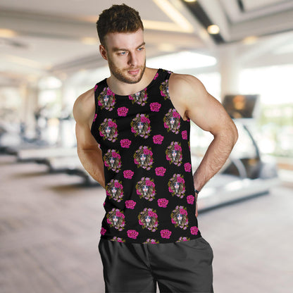Day of the Dead Makeup Girl Men Tank Top