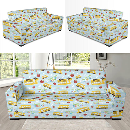 School Bus Back To School Print Design LKS303 Sofa Slipcover