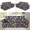 Mermaid Cartoon Pattern Print Design 03 Sofa Slipcover