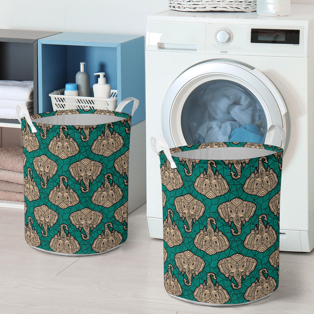 Boho Head Elephant Laundry Basket