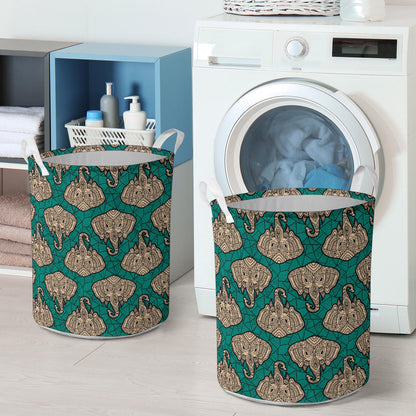 Boho Head Elephant Laundry Basket