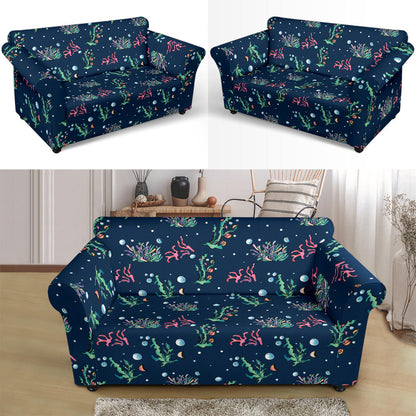 Seaweed Print Design LKS306 Loveseat Couch Slipcover