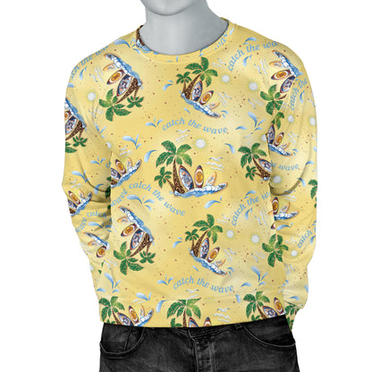 Surf Catch the Wave Design Men Long Sleeve Sweatshirt
