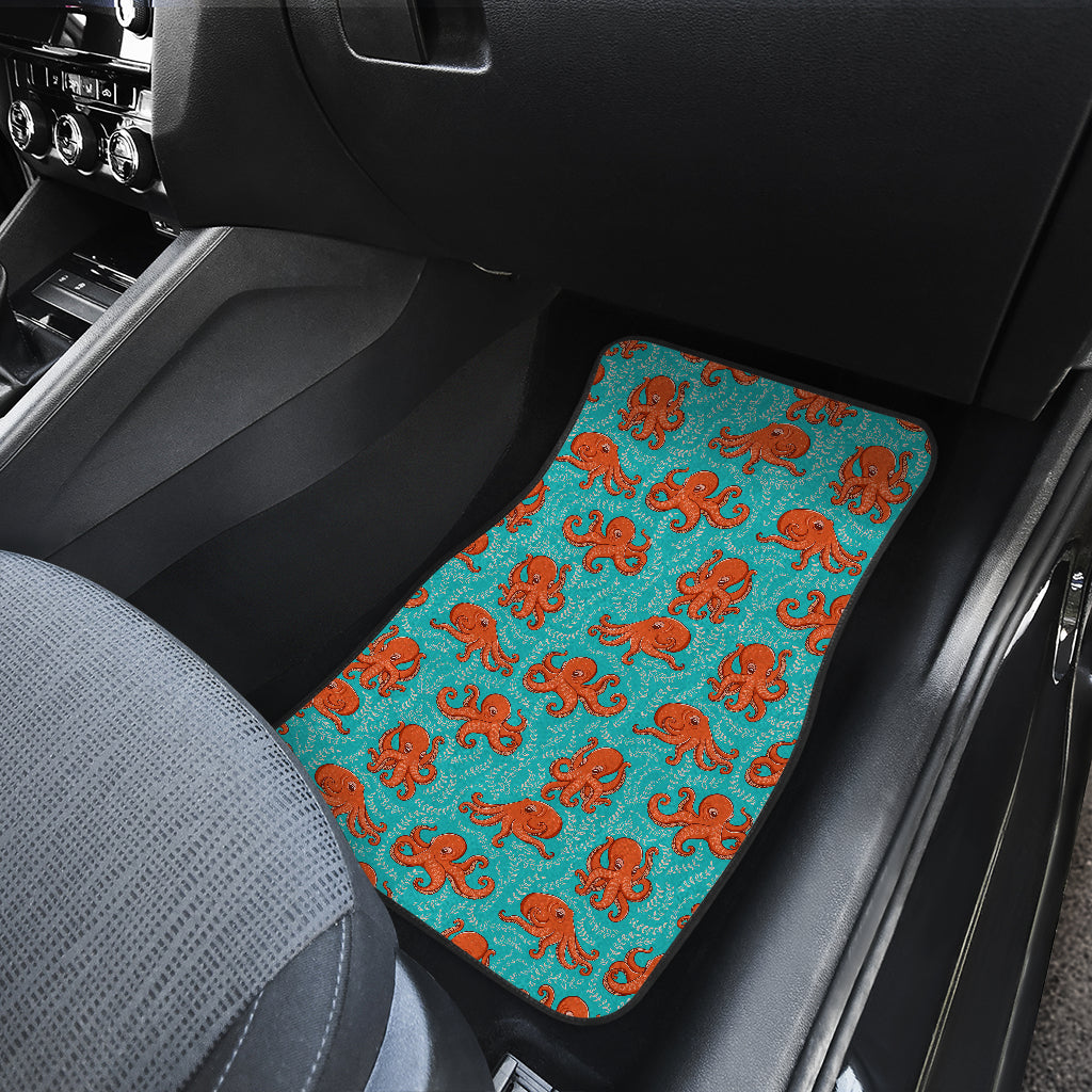 Octopus Cartoon Design Print Themed Car Floor Mats Front Back