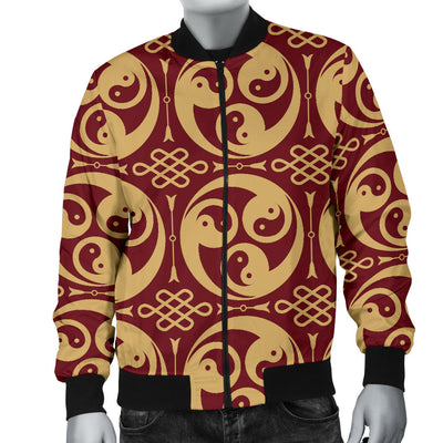 Yin Yang Style Pattern Design Print Men Bomber Jacket