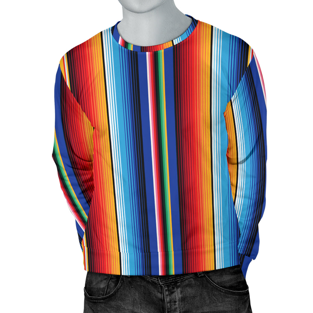 Mexican Blanket Stripe Print Pattern Men Long Sleeve Sweatshirt
