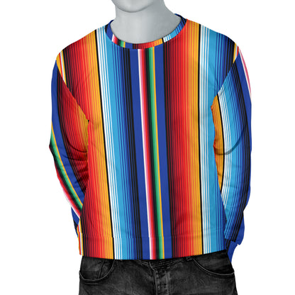 Mexican Blanket Stripe Print Pattern Men Long Sleeve Sweatshirt