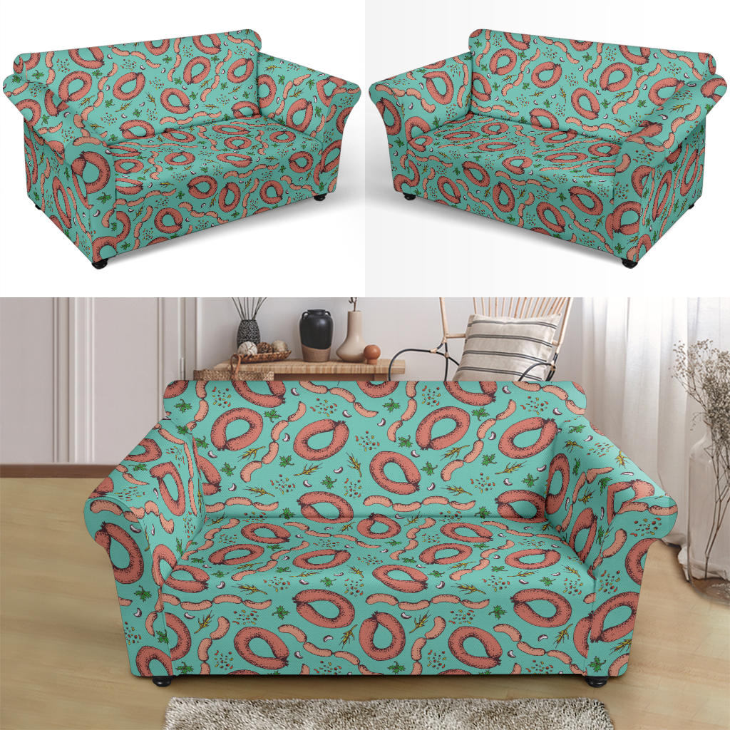 Sausage Print Design LKS303 Loveseat Couch Slipcover