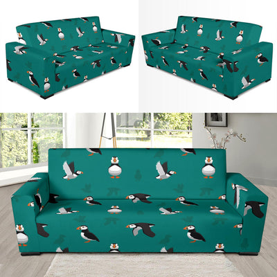 Puffin Pattern Print Design A02 Sofa Slipcover