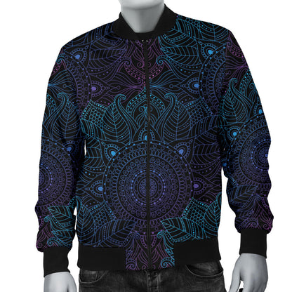Boho Floral Mandala Men Bomber Jacket