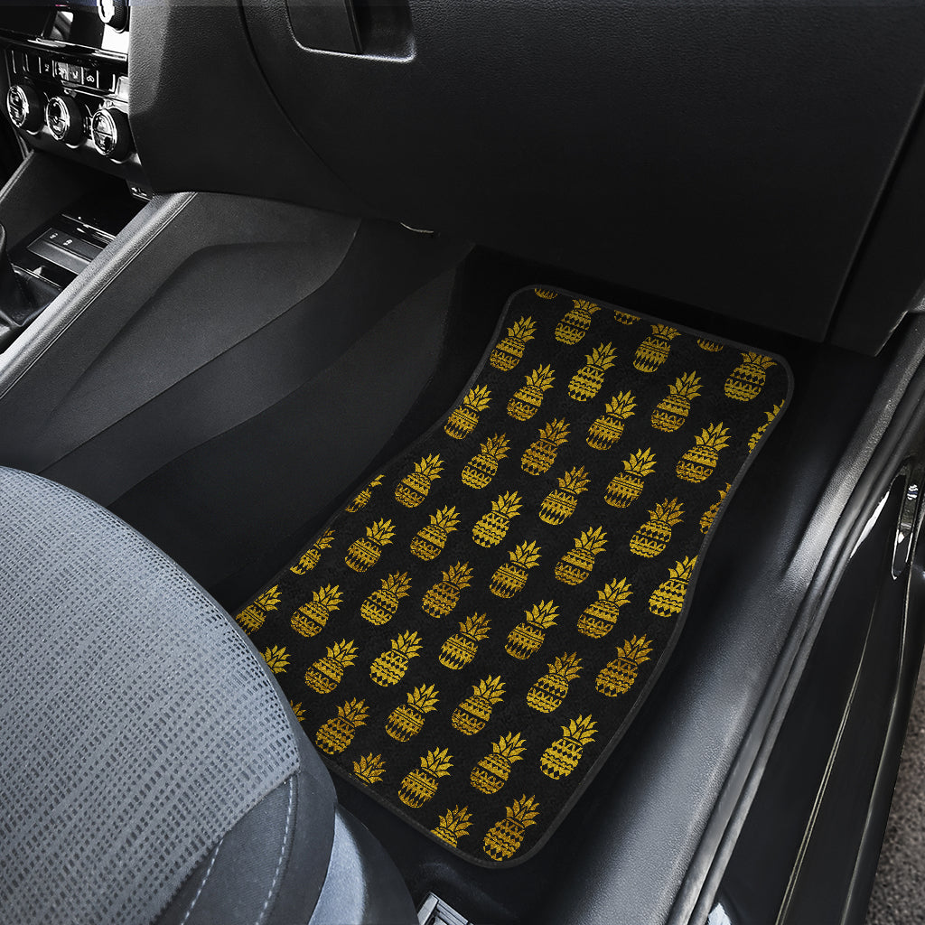 Pineapple Gold Tribal Style Print Car Floor Mats Front Back