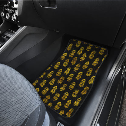 Pineapple Gold Tribal Style Print Car Floor Mats Front Back