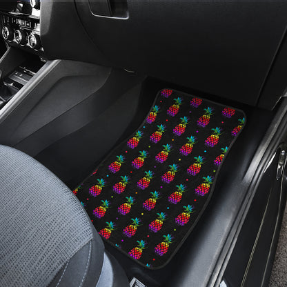 Pineapple Rainbow Dot Print Car Floor Mats Front Back