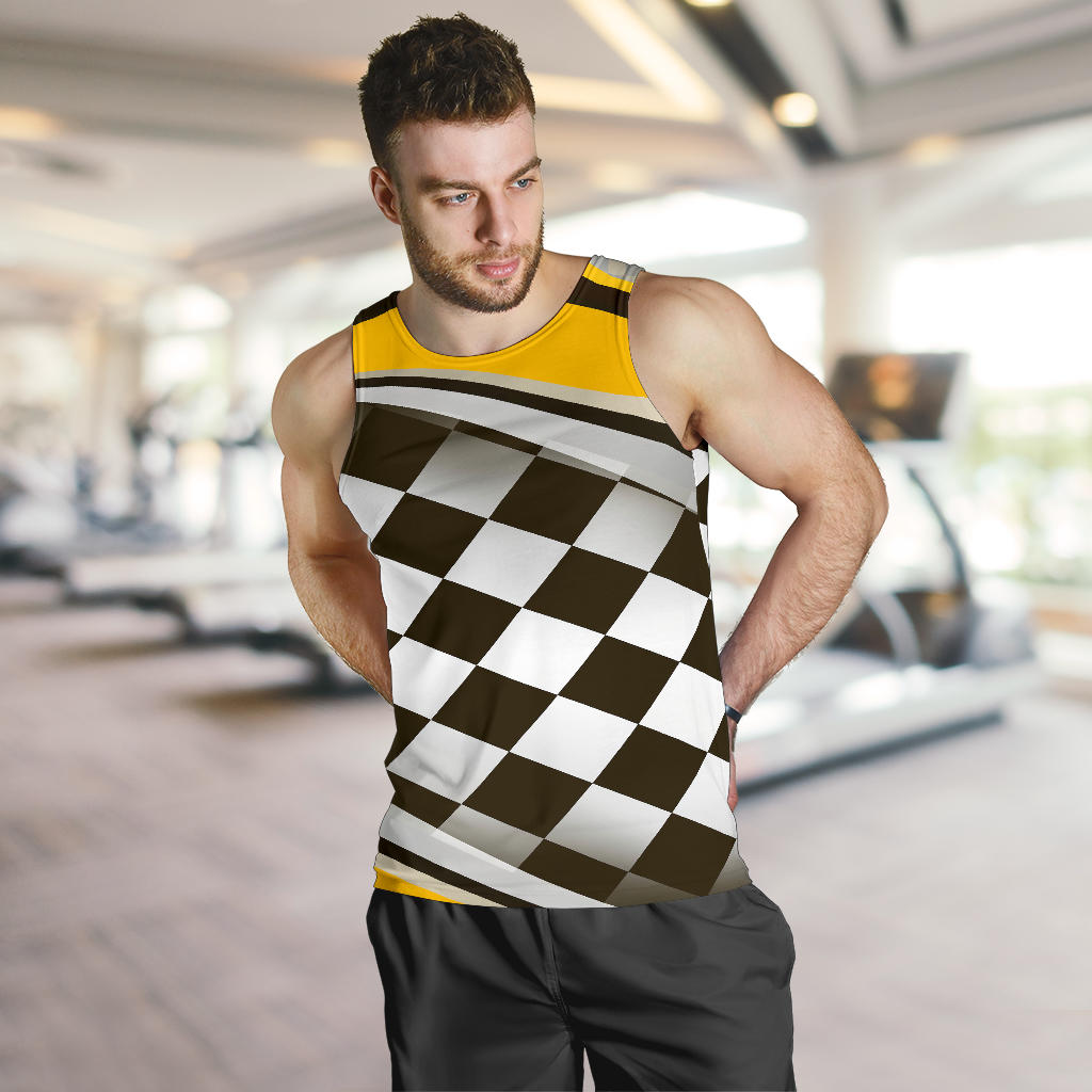 Checkered Flag Racing Style Men Tank Top