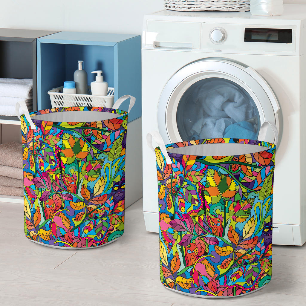 Psychedelic Trippy Flower Print Laundry Basket