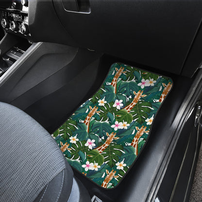 Giraffe Jungle Design Print Car Floor Mats Front Back