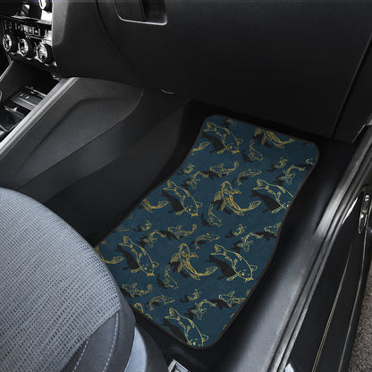 Koi Carp Gold Design Themed Print Car Floor Mats Front Back
