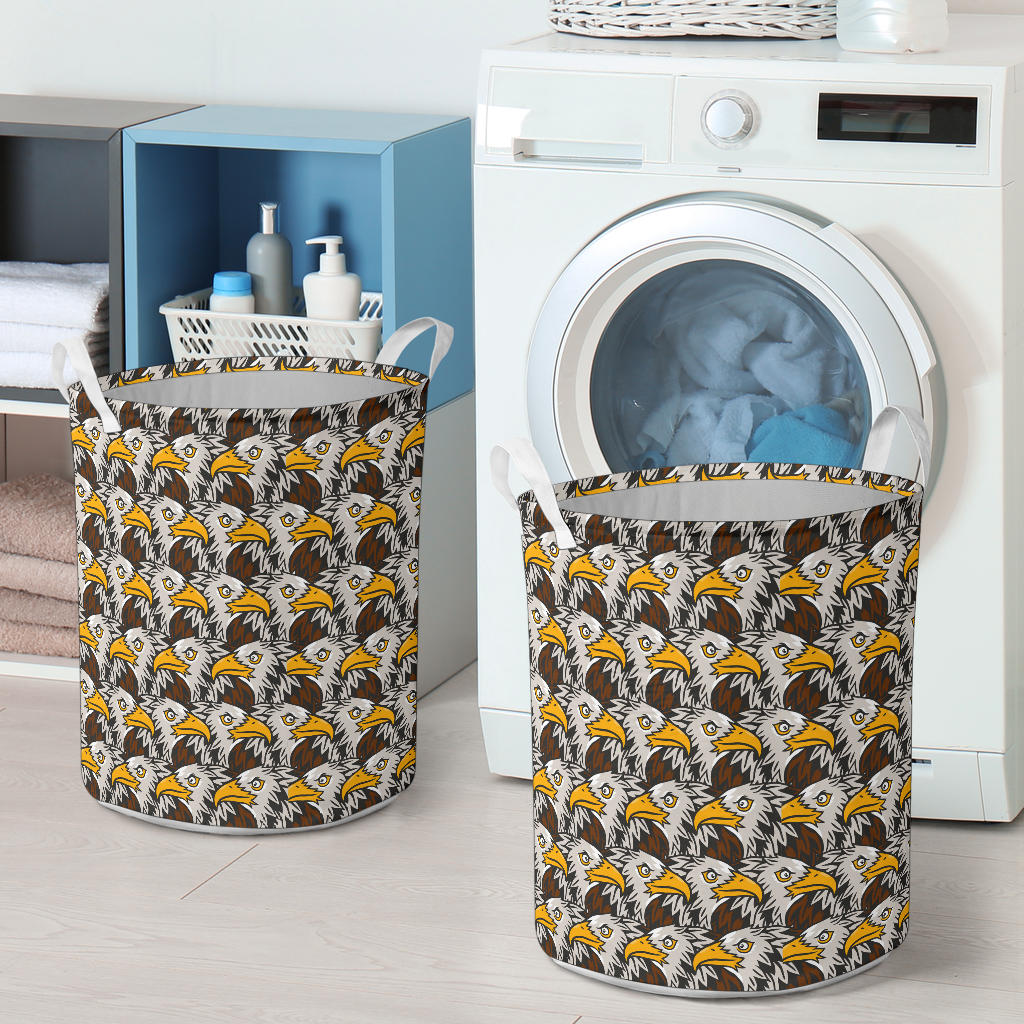 Eagles Head Pattern Laundry Basket