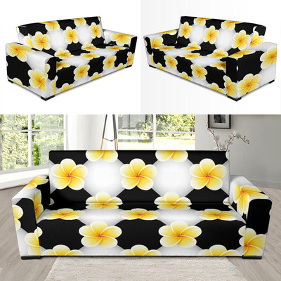 Plumeria Pattern Print Design A04 Sofa Slipcover