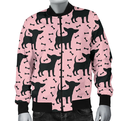 Chihuahua Pink Print Pattern Men Bomber Jacket