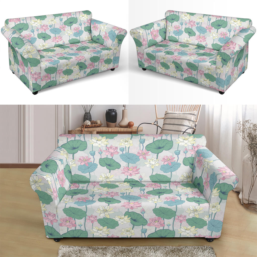Water Lily Print Design LKS305 Loveseat Couch Slipcover