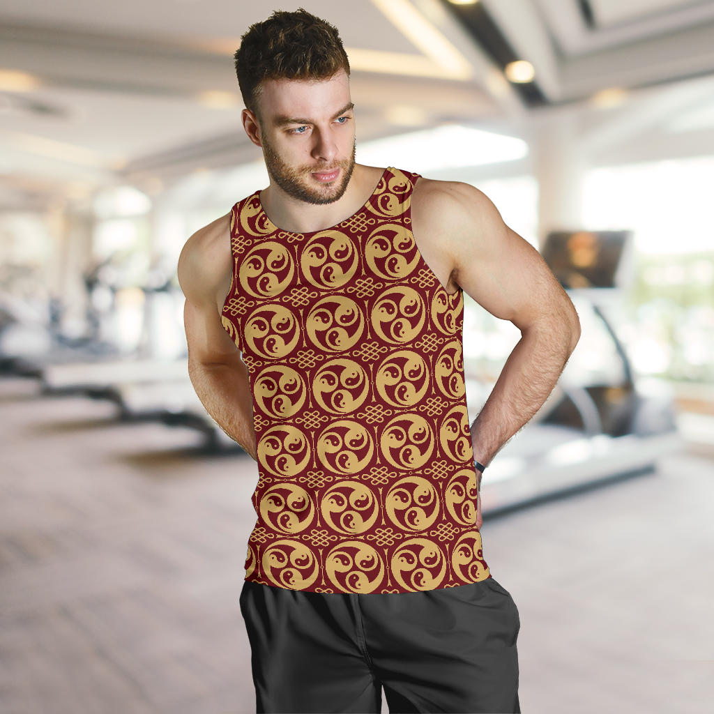 Yin Yang Style Pattern Design Print Men Tank Top