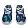 Peacock Feather Blue Design Print Athletic Shoes