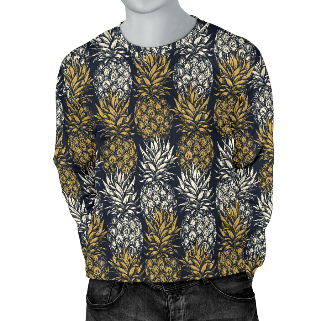 Pineapple Print Design Pattern Men Long Sleeve Sweatshirt