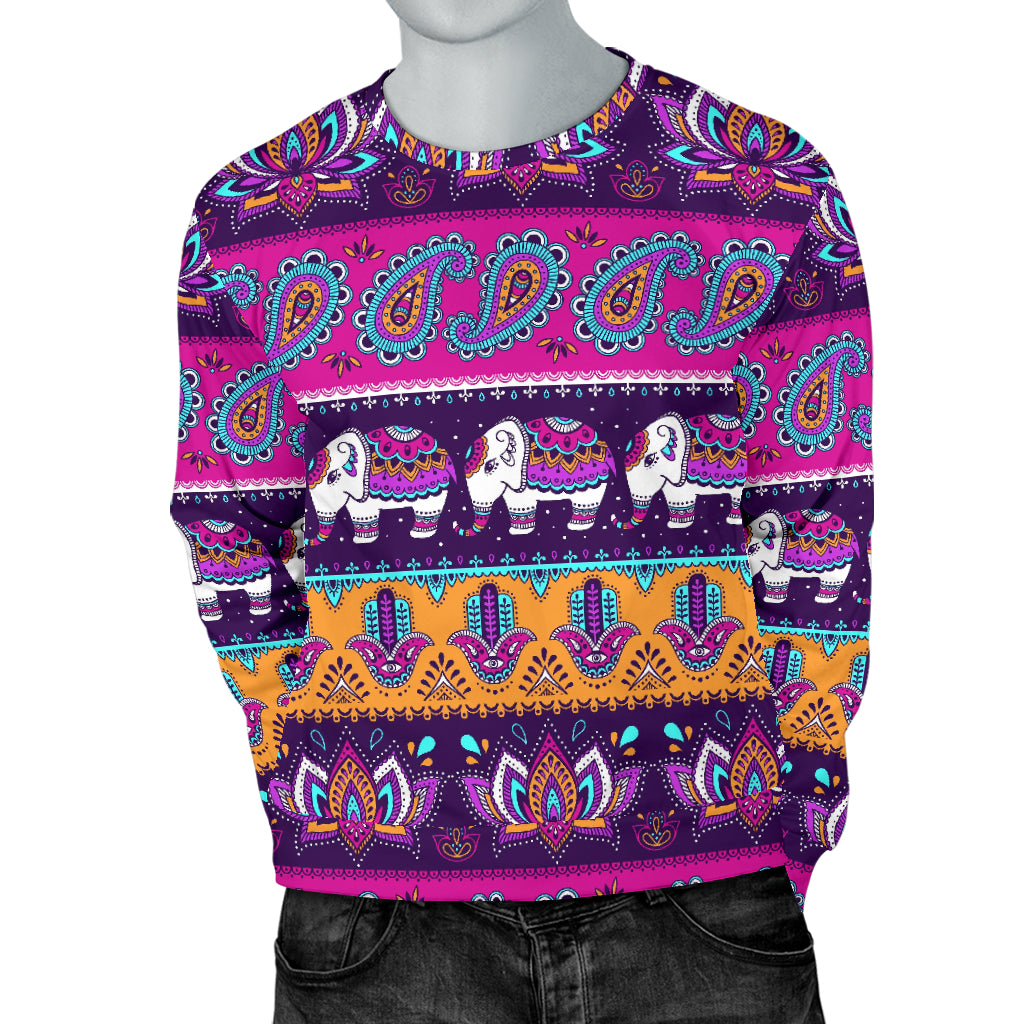 Boho Indian Style Pattern Men Long Sleeve Sweatshirt
