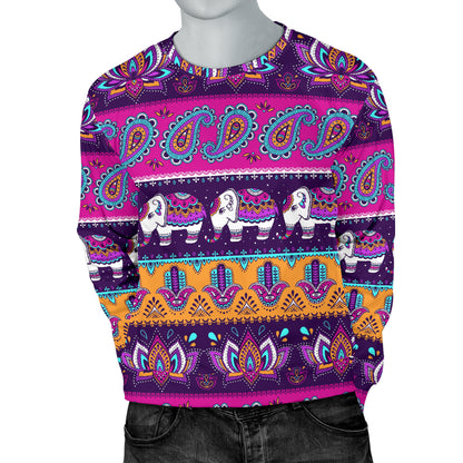 Boho Indian Style Pattern Men Long Sleeve Sweatshirt