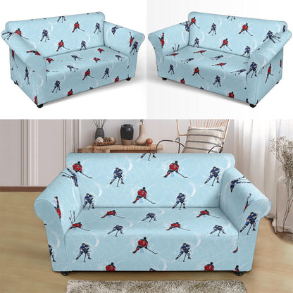 Hockey Player Print Design LKS302 Loveseat Couch Slipcover