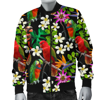 Parrot Design Print Men Bomber Jacket