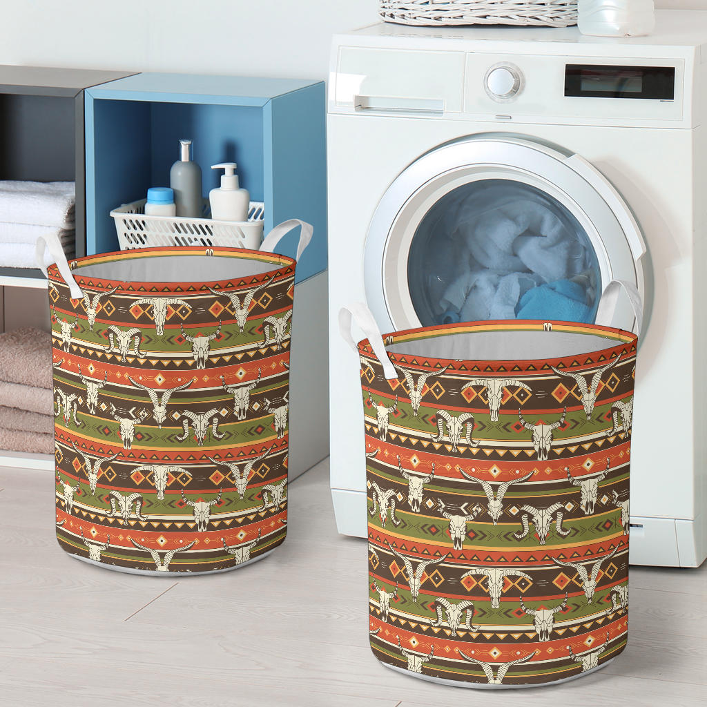 American indian Skull Animal Laundry Basket