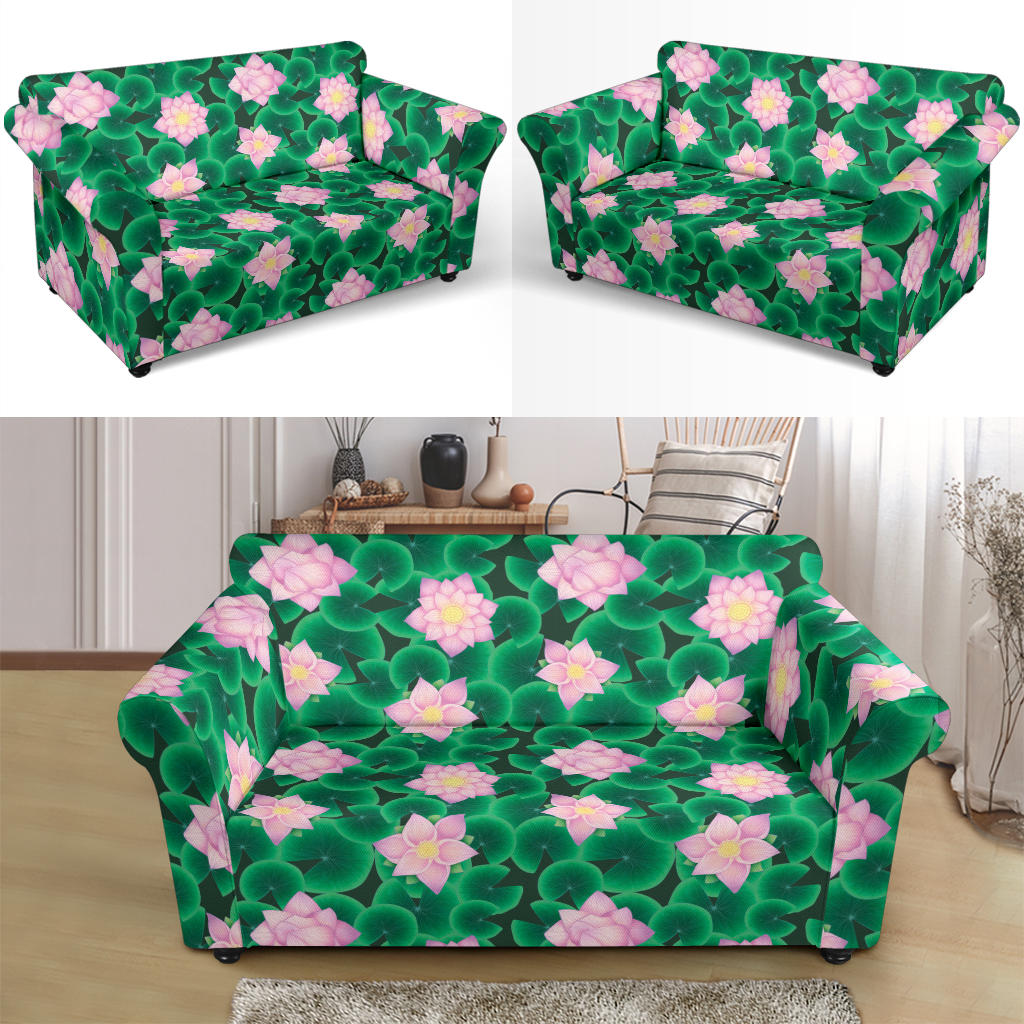 Water Lily Print Design LKS303 Loveseat Couch Slipcover