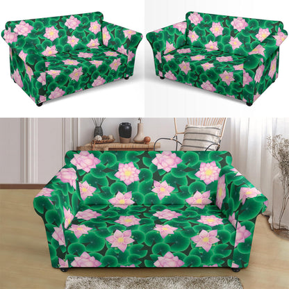 Water Lily Print Design LKS303 Loveseat Couch Slipcover