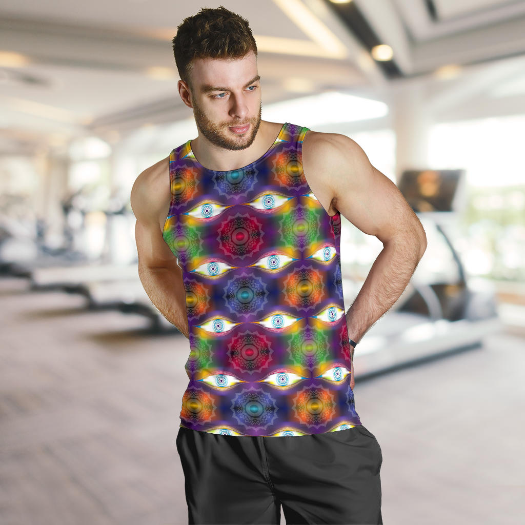 Chakra Eye Print Pattern Men Tank Top