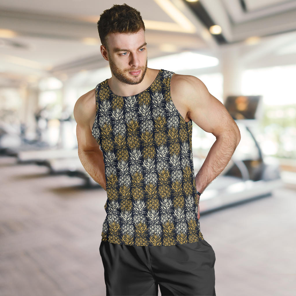 Pineapple Print Design Pattern Men Tank Top