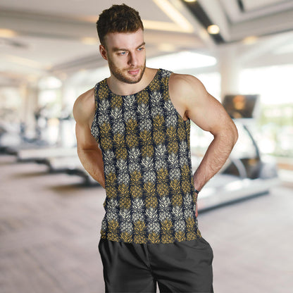 Pineapple Print Design Pattern Men Tank Top