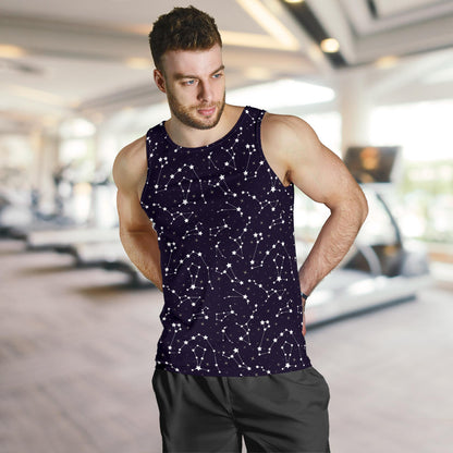 Zodiac Star Pattern Design Print Men Tank Top