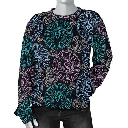 Eye of Horus Ethnic Pattern Women Long Sleeve Sweatshirt