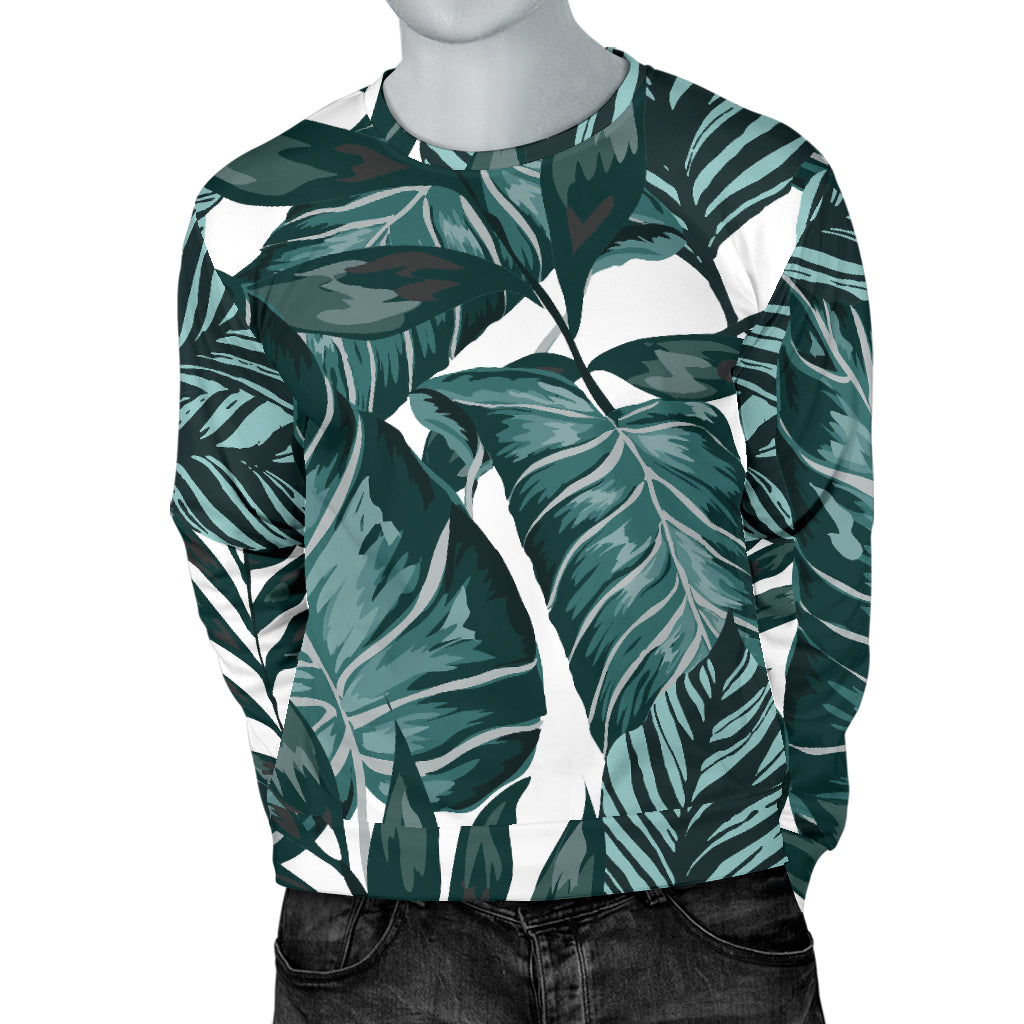 Tropical Palm Leaves Pattern Men Long Sleeve Sweatshirt