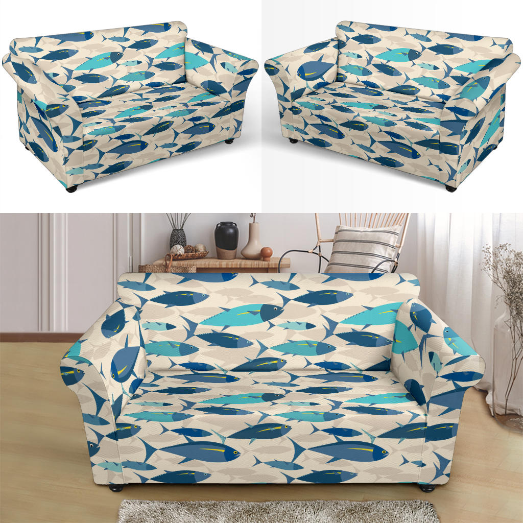 Tuna Fish Print Design LKS302 Loveseat Couch Slipcover